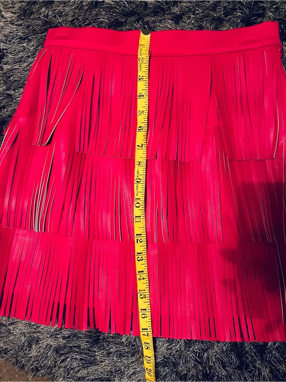 Tiered Fringe Mini Skirt in Hot Pink